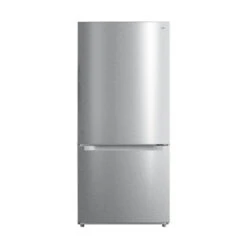 Midea 30-in Bottom Freezer Refrigerator - 18.7-cu. Ft. - Stainless Steel - LED Lighting