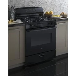 GE Appliances Freestanding Gas Range - 30-in - 5.0 Cu. Ft. - Black - Electronic Control