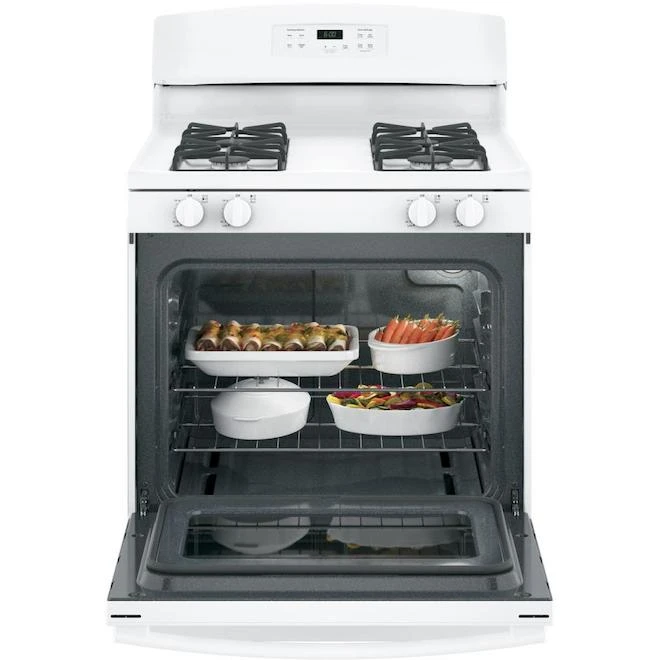 GE Appliances Freestanding - Gas Range - 30-in - 5.0 Cu. Ft. - White - Sealed Burners - Image 4