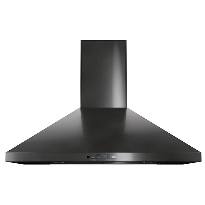 GE Range Hood - Black Stainless Steel - Chimney Style - 30-in W X 9 3/4-in H X 18 1/2-in D - Image 4