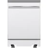 GE 24-in Portable Dishwasher With Stainless Steel Interior - White