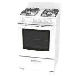GE 24-in Free-Standing Gas Range With Removable Backsplash And Broil Drawer - 2.9 Cu Ft - White