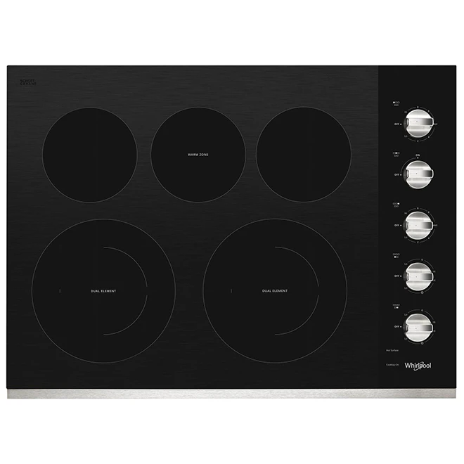 Whirlpool Cooktop With FlexHeat Element - 30-in - Black/Stainless Steel