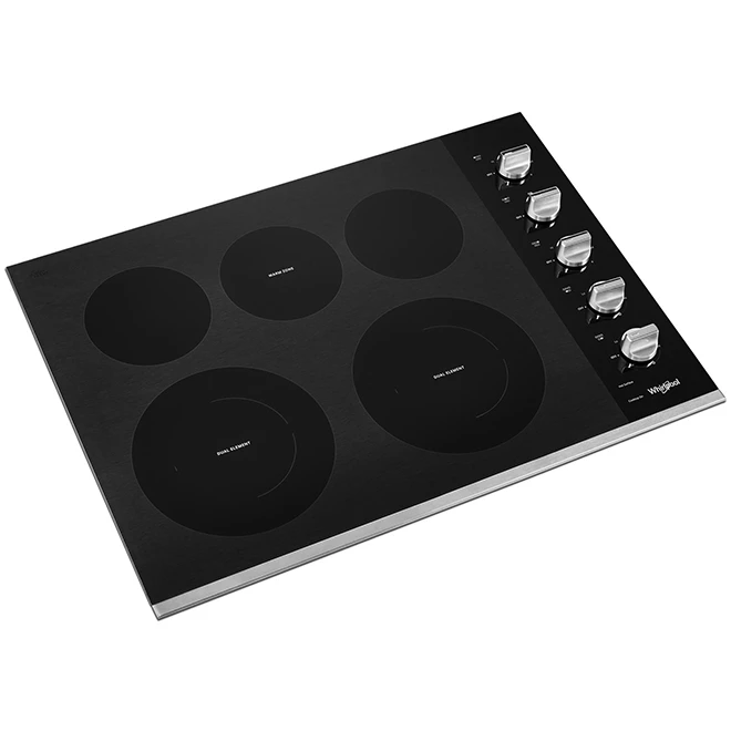 Whirlpool Cooktop With FlexHeat Element - 30-in - Black/Stainless Steel - Image 2
