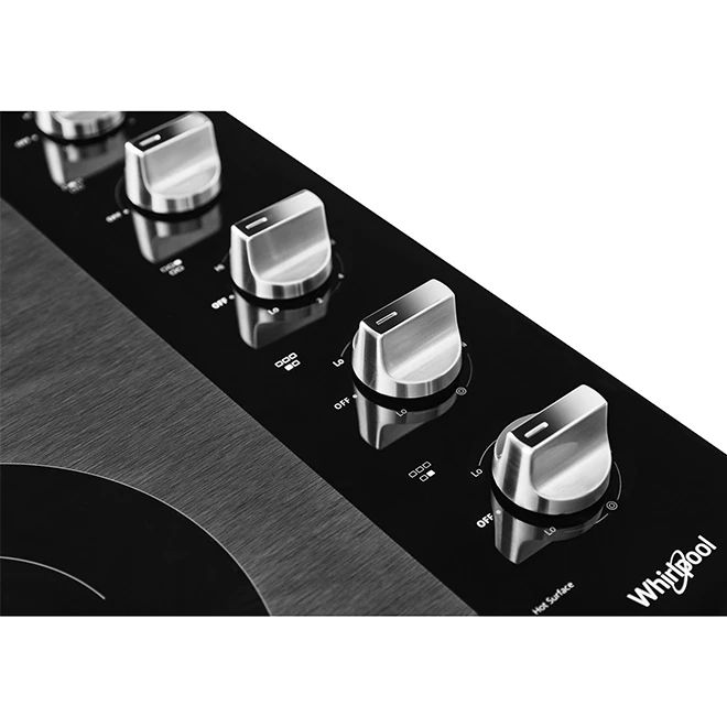Whirlpool Cooktop With FlexHeat Element - 30-in - Black/Stainless Steel - Image 3