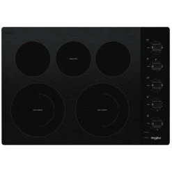 Whirlpool 5-Burner Electric Cooktop - 30-in - FlexHeat - Black