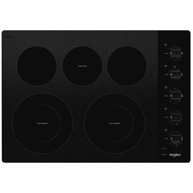 Whirlpool 5-Burner Electric Cooktop - 30-in - FlexHeat - Black