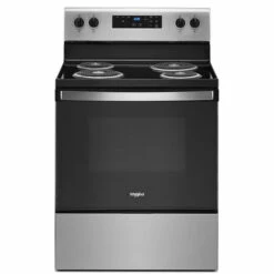 Whirlpool Freestanding Electric Oven - Stainless Steel/Black - 4-Coil Burners - 30-in X 4.8-cu Ft Capacity