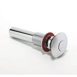 DECOLAV Universal Polished Chrome Push Button Decorative Sink Drain With Overflow