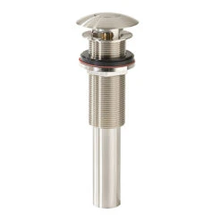 DECOLAV Universal Satin Nickel Push Button Decorative Sink Drain With Overflow