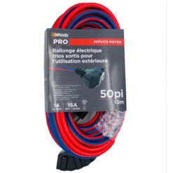 Woods 50-ft 14/3 SJTW 3-Outlet Extension Cord