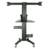 TygerClaw 13-in To 17-in Black 4 Monitor PC Cart