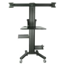 TygerClaw 13-in To 17-in Black 4 Monitor PC Cart