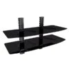 TygerClaw 32-in Black Glass AV Component Double Shelf
