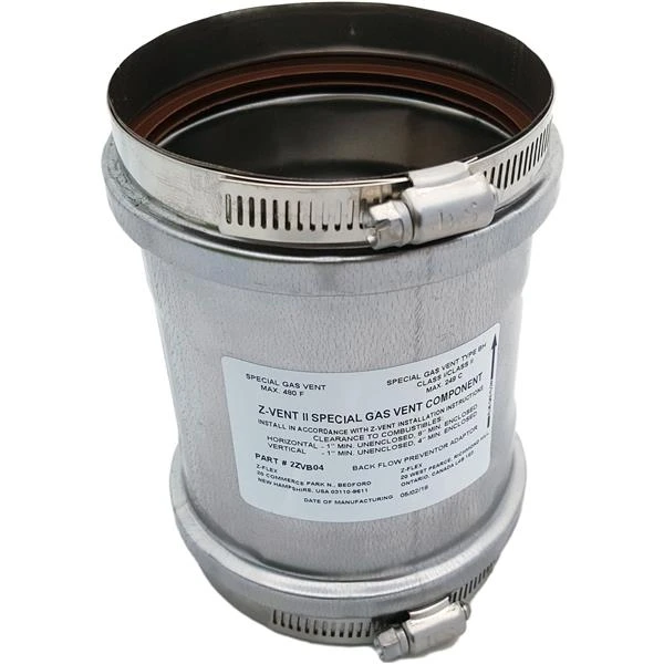 Z-Flex Z-Vent 4-in Stainless Steel Universal Adapter With Backflow Preventer