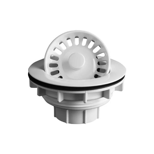 Karran Basket Strainer For Acrylic Kitchen Sink - 3.5-in - White