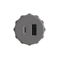 Richelieu 5 V Rounded Recessed USB Charger - Grey