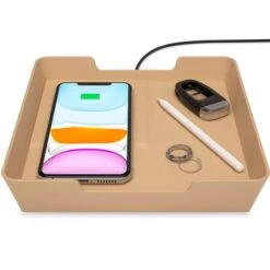 Einova Gold Wireless Charging Mat With LED Light And Storage Space