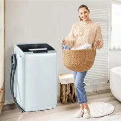 Costway 1.0-cu Ft Grey Portable Top-Load Washing Machine
