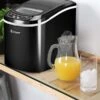 Costway Black 26.5-lb Flip-Up Door Freestanding Portable Compact Electric Bullet Ice Maker