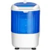 Costway White/Blue 5.5-lb High Efficiency Portable Electric Compact Top-Load Washer