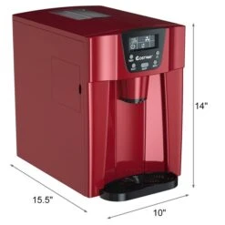 Costway 36-lb Red Drop-Down Door Portable/Countertop Commercial Bullet Ice Maker
