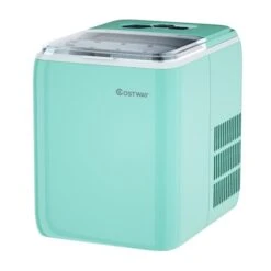 Costway 44-lb Mint Green Drop-Down Door Portable/Countertop Bullet Ice Maker