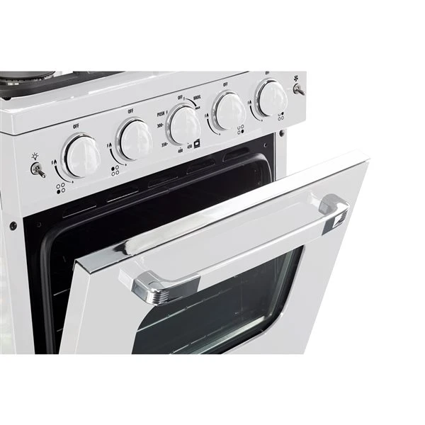 Unique Classic Retro Marshmallow White 24-in 4 Burners 2.9-cu Ft Manual Cleaning Convection Oven Freestanding Gas Range - Image 2