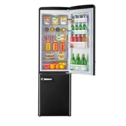 Unique Classic Retro Midnight Black 9-cu Ft 21.6-in Standard-Depth Bottom-Freezer Energy Star Certified Refrigerator
