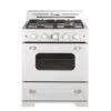 Unique Classic Retro Marshmallow White 30-in 4 Burners 3.9-cu Ft Manual Cleaning Convection Oven Freestanding Gas Range