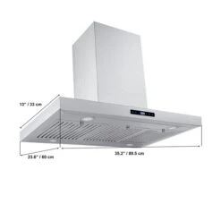 Aria 36-in Convertible Stainless Steel Island Range Hood With Charcoal Filter