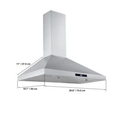 Aria 30-in Convertible Stainless Steel Wall Mounted Range Hood With Charcoal Filter Included