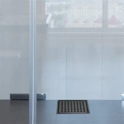 WELLFOR 5.9-in Black Square Stainless Steel Shower Drain