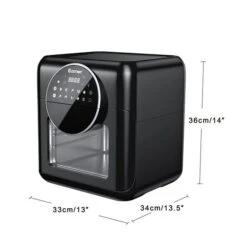 Costway Black 10-L 8-in-1 Air Fryer And Digital Toaster Oven Rotisserie With Accessories
