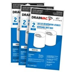 Drainvac 17-L Disposable Cloth Vacuum Bag - 3-Pack