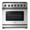 Thor Kitchen 36-in 6 Burners 6-cu Ft Manual Cleaning Slide-In Gas Range (Stainless Steel)