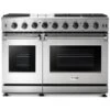 Thor Kitchen 48-in 6 Burners 4.6-cu Ft And 2.2-cu Ft Manual Cleaning Slide-In Double Oven Gas Range (Stainless Steel)