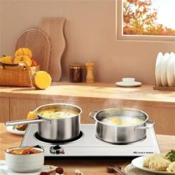 Costway 13-in 2-Burner Stainless Steel Electric Hot Plate
