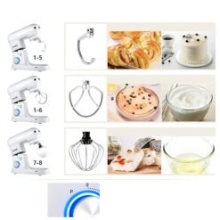 Costway 3.8 L 8-Speed White Stand Mixer