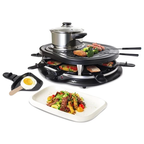 Total Chef 8-Person Raclette And Fondue Set With Granite Grill Stone - Image 2
