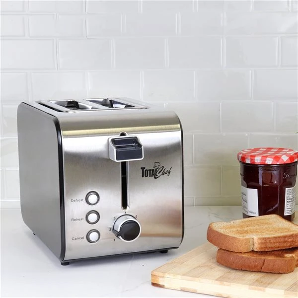 Total Chef 2-Slice Stainless Steel Toaster With Defrost And Reheat - Image 3