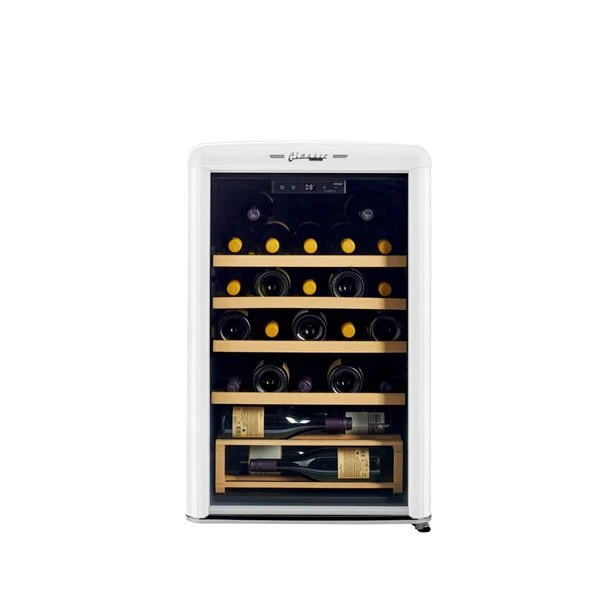Unique Classic Retro 28-Bottle Single Zone Retro Wine Cooler - White - Image 5