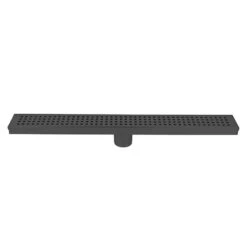 ToWo Luxury Drains 24-in L Slotted Rectangle Stainless Steel Linear Shower Drain - Matte Black
