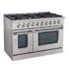 Ancona 48-in Gas Range And Double Convection Oven - Stainless Steel