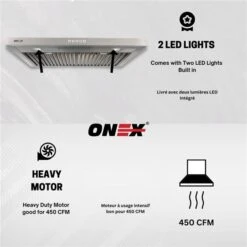 Onex 30-in 450 CFM White Under Cabinet Range Hood