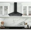 Ancona 36-in 440 CFM Matte Black Convertible Wall Mount Pyramid Range Hood With Charcoal Filter Included