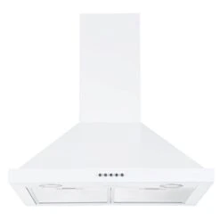 Ancona 24-in 280 CFM White Convertible Wall Mount Pyramid Range Hood With Charcoal Filter Included