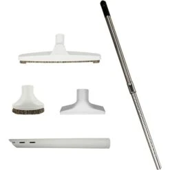 VPC Central Vacuum Stainless Steel Telescopic Wand Set And Cleaning Kit