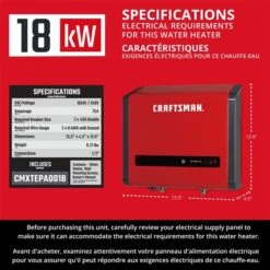 Craftsman Pro-temp Plus Series 240-volt 18-kW 3.7 Gpm Tankless Electric Water Heater