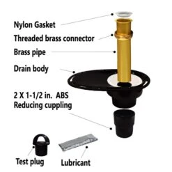 A&E Bath And Shower Strainer Drain With Brass Pipe Included